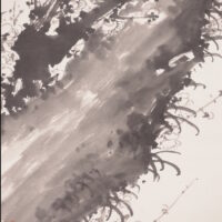 【河上鴻立】 13814 掛軸 日本画 「墨梅之図」 共箱 紙本 風景図 熊本 肥後 天草 在銘の画像10